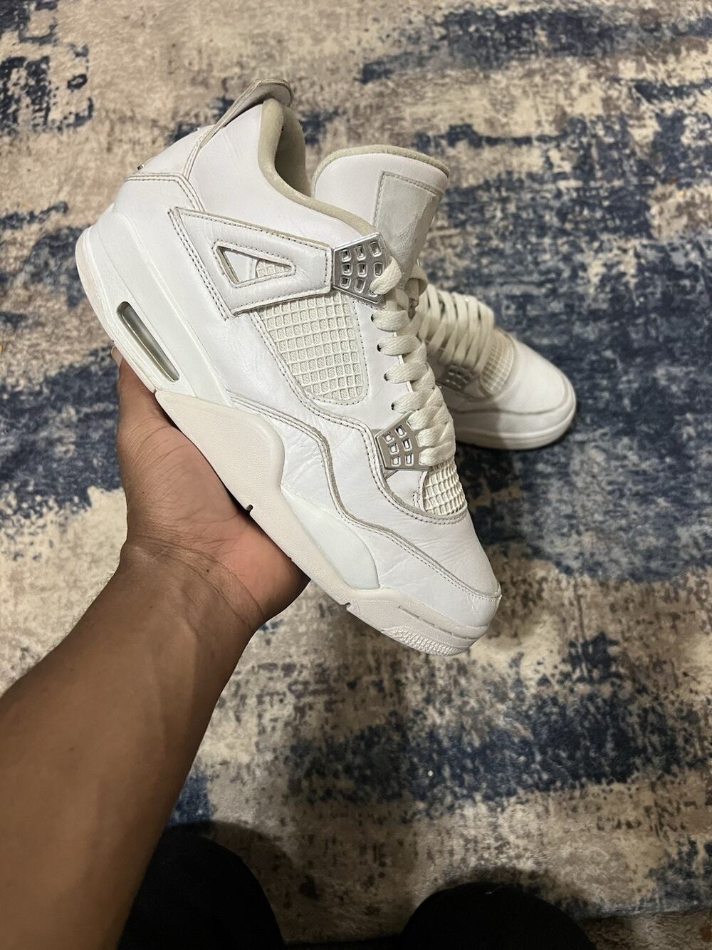 Size 9.5 - Air Jordan 4 Retro Pure Money White Mid Top Men’s 2017 308497-100